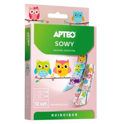 Miniaturka artykułu - APTEO Plastry dla dzieci - sowy, 12 sztuk
