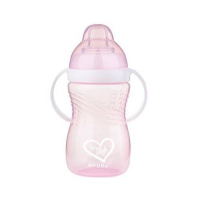 Miniaturka artykułu - AKUKU Kubek z miękkim ustnikiem 280ml r&oacute;żowy, 1szt.
