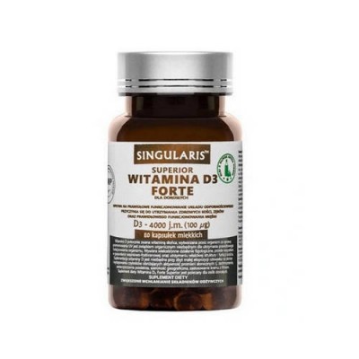 Miniaturka artykułu - SINGULARIS Vitamin D3 Forte 4000 IU, 60kaps.