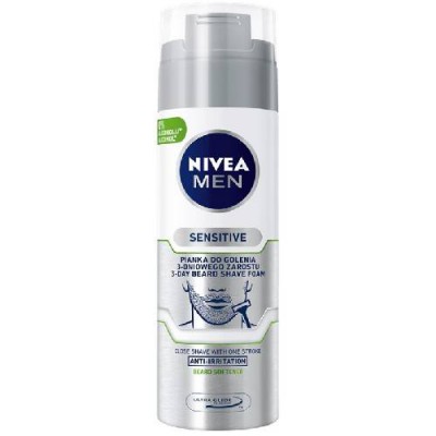 Miniaturka artykułu - NIVEA MEN Pianka do golenia 3-dniowego zarostu, 200ml