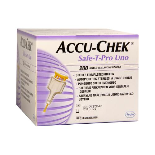 Miniaturka artykułu - Accu-Chek Safe-T-Pro Uno Lancety nakłuwacz, 200 sztuk