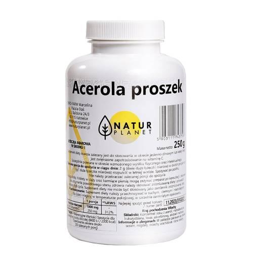Miniaturka artykułu - Acerola NaturPlanet proszek, 250 g