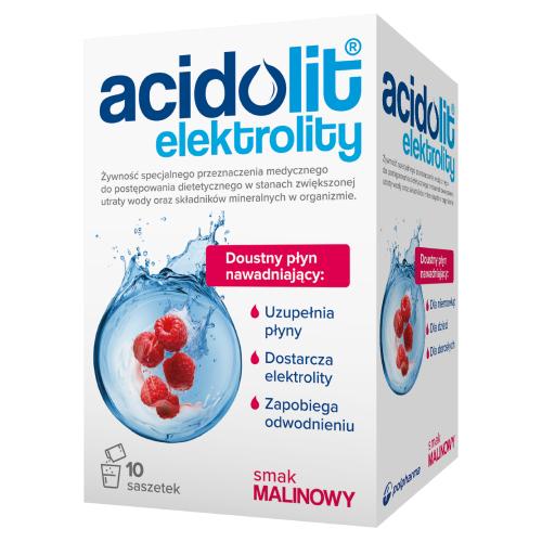 Zdjęcie produktu - Acidolit Elektrolity smak malinowy, 10 saszetek