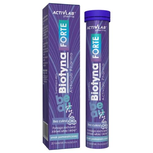 Miniaturka artykułu - ACTIVLAB Biotyna Forte, 20 tabletek musujących