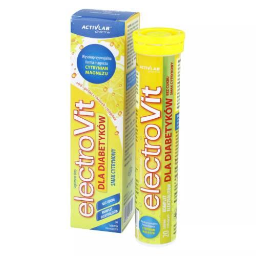 Miniaturka artykułu -  ACTIVLAB Electrovit dla diabetyk&oacute;w smak cytrynowy, 20 tab. musujących