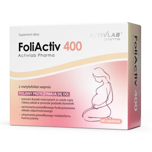Miniaturka artykułu - Activlab FoliActiv 400 Metylowany kwas foliowy, 60 tabl.