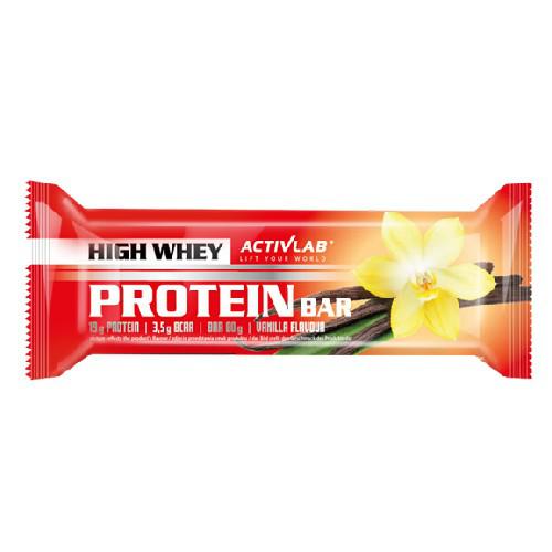 Miniaturka artykułu - ACTIVLAB High Whey Protein Bar Baton wysokobiałkowy o smaku waniliowym, 80g