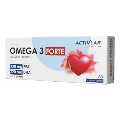 Miniaturka artykułu - Activlab Pharma Omega 3 Forte, 60 kaps. softgel