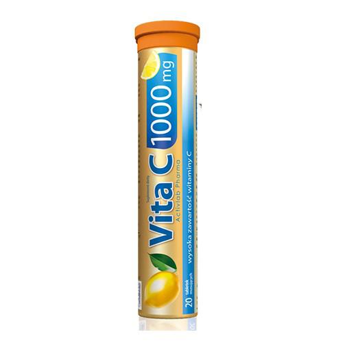 Miniaturka artykułu -  ACTIVLAB Vita C 1000mg o smaku cytrynowym, 20 tabletek musujących