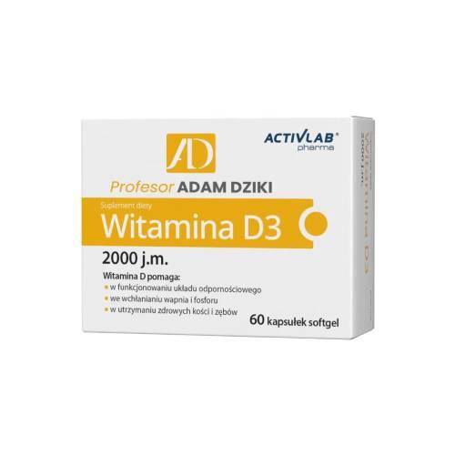 Miniaturka artykułu - Activlab Witamina D3 2000, 60 kaps. - suplement diety dla dorosłych