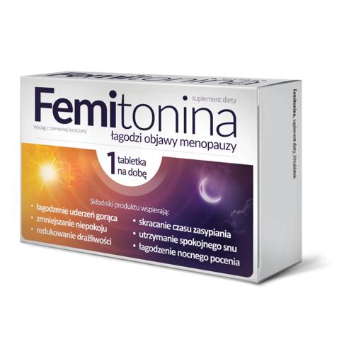 Miniaturka artykułu - Aflofarm Femitonina, 30 tabl. - suplement diety dla kobiet w okresie menopauzy