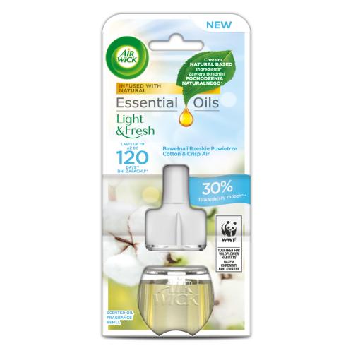 Miniaturka artykułu - Air Wick Essential Oils Wkład do elektrycznego odświeżacza Bawełna i Świeże Powietrze, 19ml