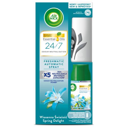 Miniaturka artykułu - Air Wick Freshmatic Automatyczny odświeżacz powietrza + wkład Wiosenna świeżość, 250ml