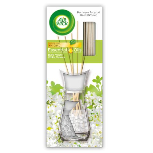 Miniaturka artykułu - Air Wick Essential Oils Pachnące patyczki Białe Kwiaty, 30ml