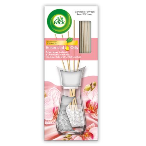 Miniaturka artykułu - Air Wick Essential Oils Pachnące patyczki Szlachetny Jedwab z Orientalną Orchideą, 25ml