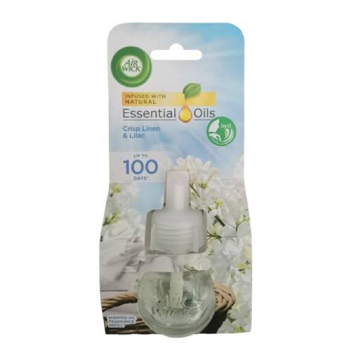 Miniaturka artykułu - Air Wick Essential Oils Wkład do elektrycznego odświeżacza powietrza Świeży Len i Lilac, 19 ml