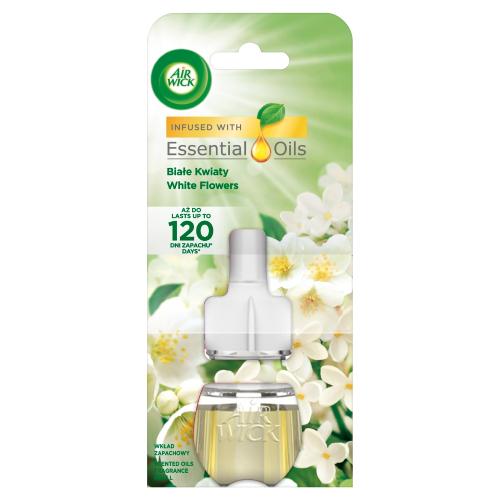Miniaturka artykułu - Air Wick Essential Oils Wkład do elektrycznego odświeżacza powietrza Białe Kwiaty, 19 ml