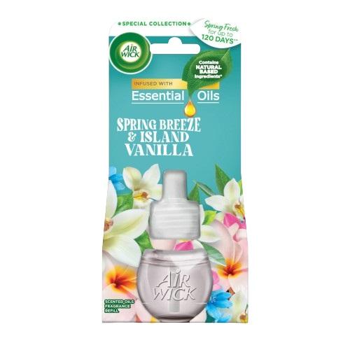 Miniaturka artykułu - Air Wick Essential Oils Wkład do elektrycznego odświeżacza powietrza Wiosenna Bryza i Wanilia, 19 ml