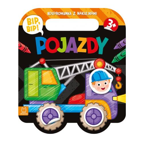 Miniaturka artykułu - AKSJOMAT BIP, BIP! Pojazdy. Kolorowanka z naklejkami