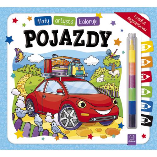 Miniaturka artykułu - AKSJOMAT Mały artysta koloruje pojazdy + kredka segmentowa Kolorowanka