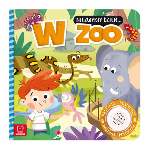 Miniaturka artykułu - AKSJOMAT Niezwykły dzień... W Zoo. Książeczka z dźwiękiem