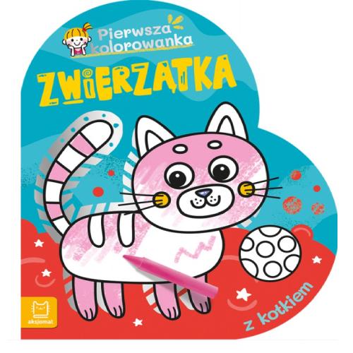 Miniaturka artykułu - AKSJOMAT Zwierzątka Pierwsza kolorowanka z kotkiem
