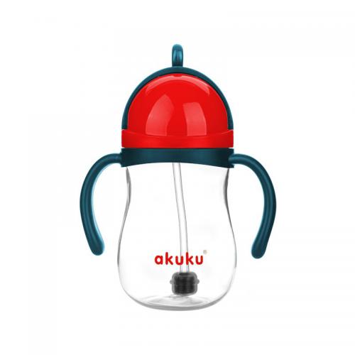 Zdjęcie produktu - AKUKU Bidon ze słomką z odważnikiem blue/red A0164, 280ml