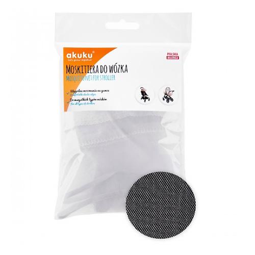 Miniaturka artykułu - AKUKU Moskitiera do w&oacute;zka biała A0445, 1szt.