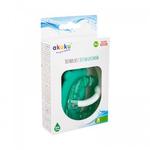 Miniaturka artykułu - AKUKU Zestaw gryzak&oacute;w miś - kwadrat A0124