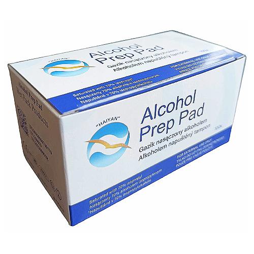 Miniaturka artykułu - Alcohol Prep Pads Gaziki nasączone alkoholem 6cm x 3cm, 100 szt.