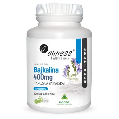 Miniaturka artykułu - ALINESS Bajkalina 400 mg Tarczyca bajkalska, 100 kaps.