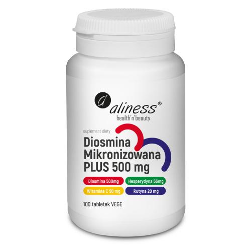 Miniaturka artykułu - ALINESS Diosmina Mikronizowana Plus 500mg, 100tab.