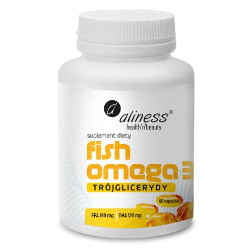 Miniaturka artykułu - Aliness Fish Omega 3 Tr&oacute;jglicerydy, 60 kaps.