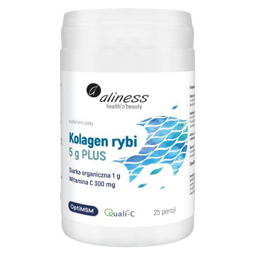 Miniaturka artykułu - ALINESS Kolagen rybi 5g PLUS, 157,5 g (25 porcji)