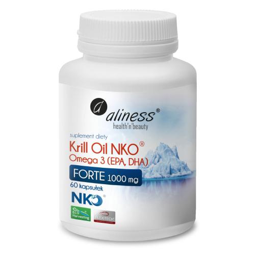 Miniaturka artykułu - Aliness Krill Oil NKO Forte 1000 mg Omega-3 (EPA, DHA), 60 kaps.