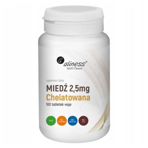 Miniaturka artykułu - ALINESS Miedź chelatowana 2,5 mg - 100 tabletek