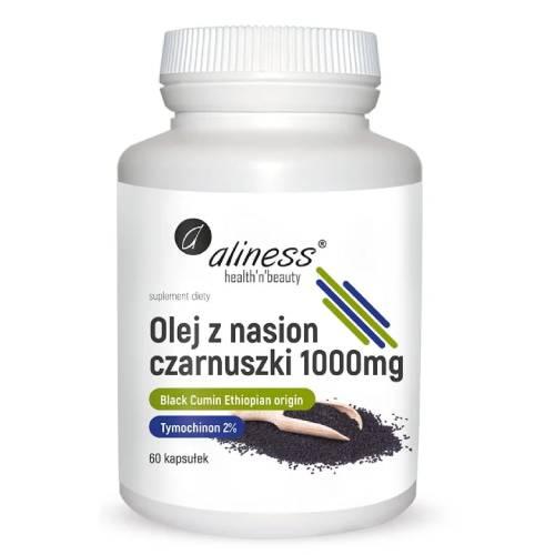 Miniaturka artykułu - ALINESS Olej z nasion czarnuszki 1000mg, 60 kapsułek