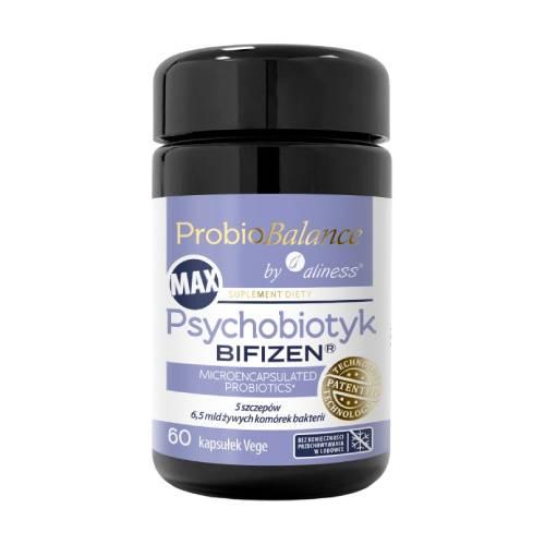Miniaturka artykułu - Aliness Probiobalance Psychobiotyk Bifizen Max, 60 kaps. - suplement diety z probiotykami