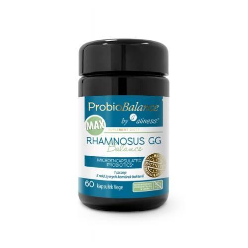 Miniaturka artykułu - Aliness Probiobalance Rhamnosus GG Balance Max, 60 kaps. - suplement diety z probiotykami