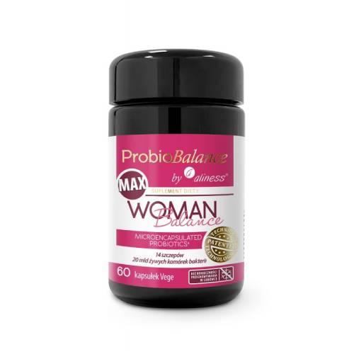 Miniaturka artykułu - Aliness Probiobalance Woman Balance Max, 60 kaps. - suplement diety z probiotykami dla kobiet