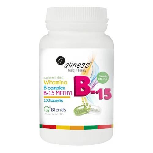 Miniaturka artykułu - ALINESS Witamina B Complex B-15 Methyl - 100 kapsułek