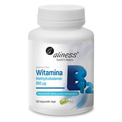 Miniaturka artykułu - ALINESS Witamina B12 Methylcobalamin 950&micro;g, 100 kapsułek