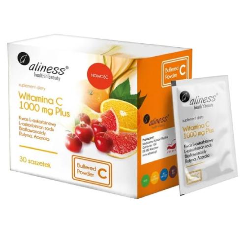 Miniaturka artykułu - Aliness Witamina C 1000 mg Plus, 30 sasz.