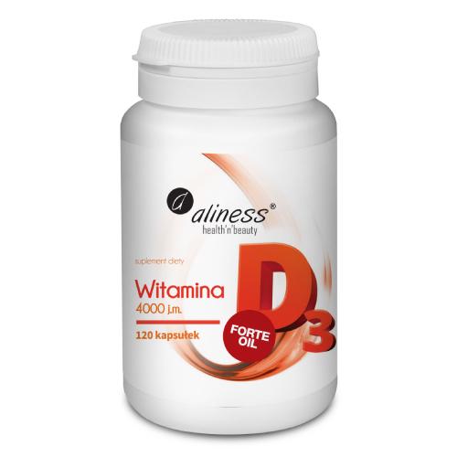 Miniaturka artykułu - Aliness Witamina D3 Forte Oil, 120 kapsułek