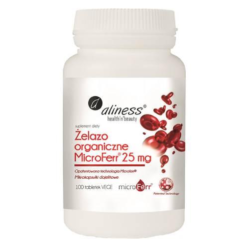Miniaturka artykułu - ALINESS Żelazo organiczne 25mg - 100 tabletek