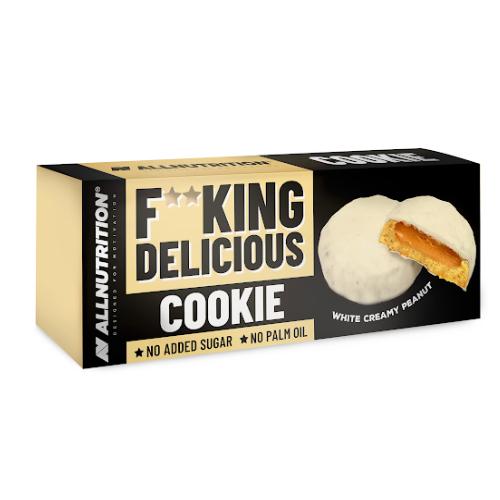 Miniaturka artykułu - ALLNUTRITION FitKing Delicious Ciasteczka biała czekolada z nadzieniem orzechowym, 128g