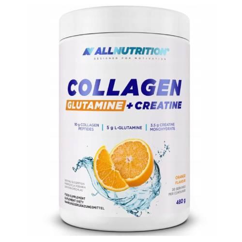 Miniaturka artykułu - Allnutrition Collagen Glutamine + Creatine Pomarańcza, 480 g