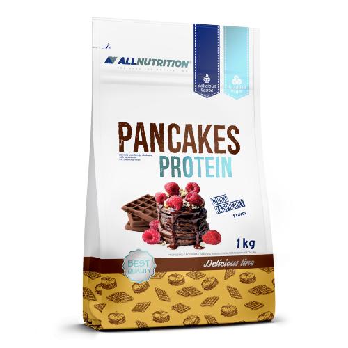 Miniaturka artykułu - ALLNUTRITION Pancakes Protein Mieszanka do naleśnik&oacute;w i gofr&oacute;w o smaku czekoladowo-malinowym, 1000g