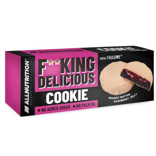 Miniaturka artykułu - ALLNUTRITION FitKing delicious ciastka - masło orzechowe, malina, 128g