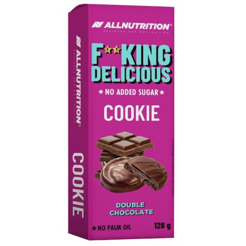 Miniaturka artykułu - ALLNUTRITION FitKing Delicious Cookie Double Chocolate &ndash;ciasteczka Podw&oacute;jna Czekolada, 128g